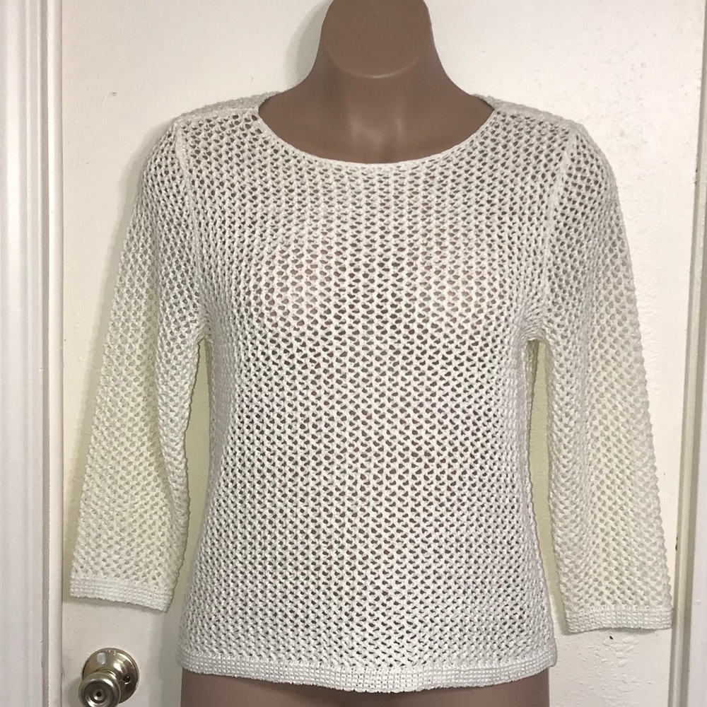 Ann Taylor chunky knit loose weave sweater. GUC Size large